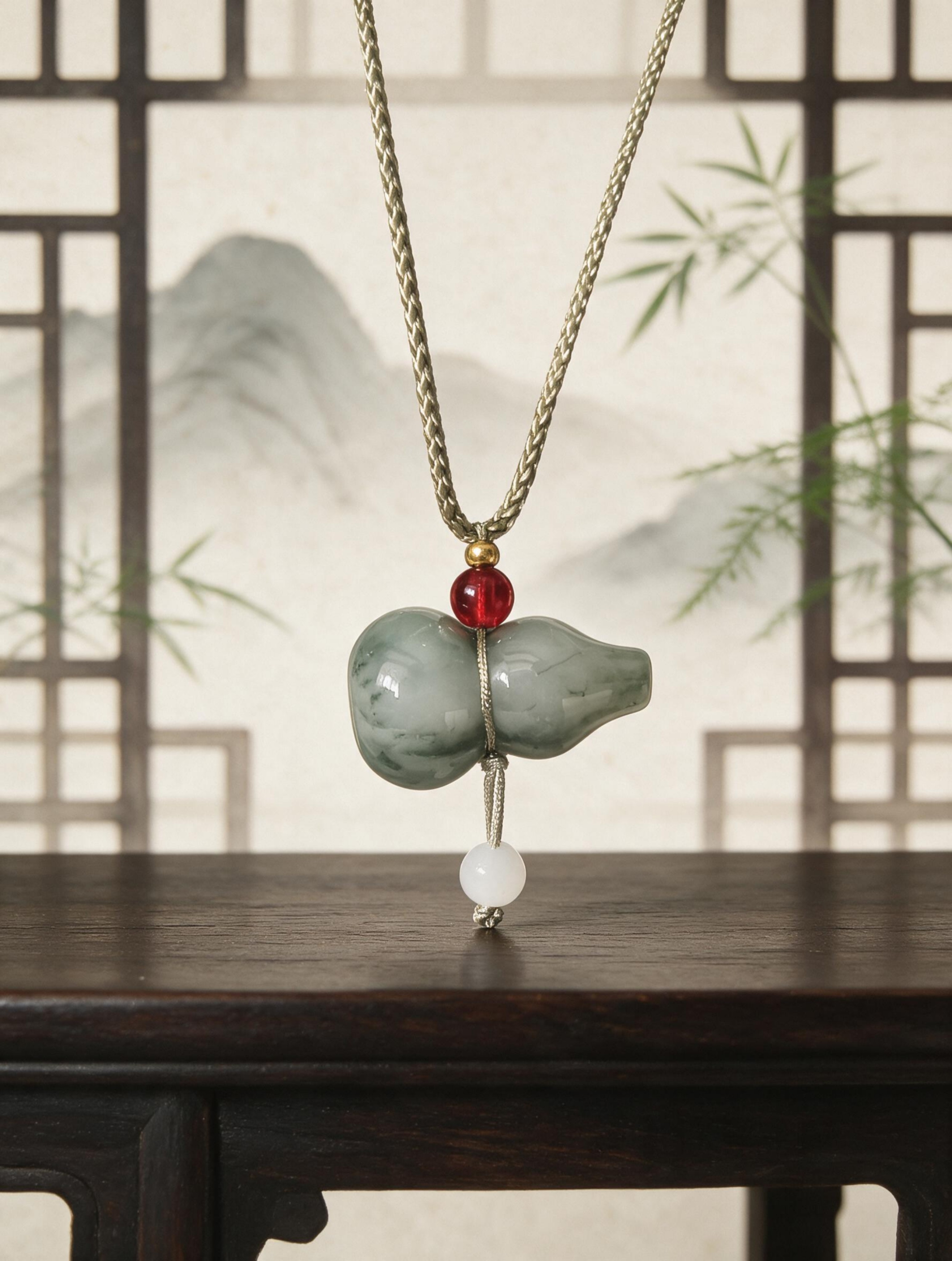 天然石英岩玉葫芦吊坠挂件玉佩单颈饰