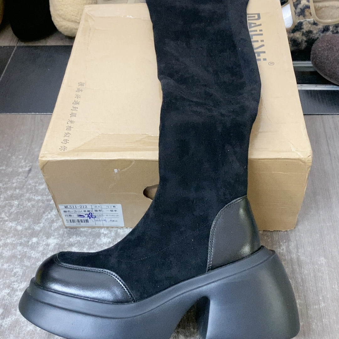 38绒面羊皮过膝单里跟高7,女鞋,浅口单鞋,淘宝优惠券,粉丝福利购,淘宝优惠卷