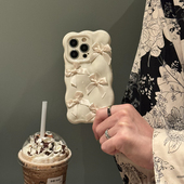 温柔风可爱蝴蝶结适用iphone17pro苹果15手机壳14立体12pro小众16promax全包镜头防摔15plus女13高级感小香风