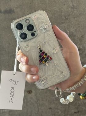滴胶ins立体圣诞树星适用苹果16手机壳冷淡风iPhone17女款14pro简约15promax新款12防摔13pro高级华为mate60