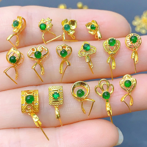 18k金扣加厚万能夹扣玉石翡翠