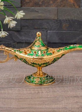 特价R2银锡金属阿拉丁神灯镂空大号绿色透视礼盒多色可选