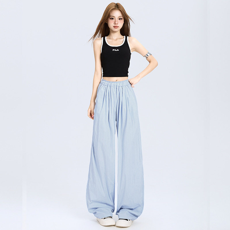 1310夏季新款山本裤子女薄款高腰垂感宽松慵懒直筒休闲冰丝阔腿裤