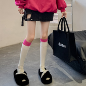 双袜口ins小红书同款 网红袜子女小腿袜及膝袜春秋拼接堆堆袜长袜