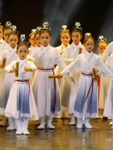 壮志少年行舞蹈服少年志水墨朗诵表演汉服国学服中国开笔礼服儿童
