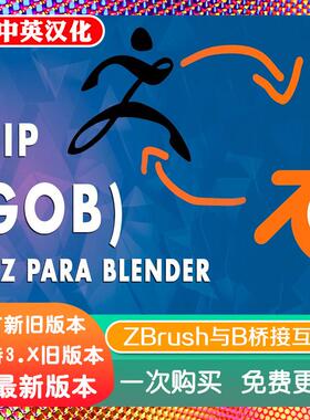 blender插件中文 GOB GOZ 4.1.8 实时互导桥接Zbrush内含国语教程