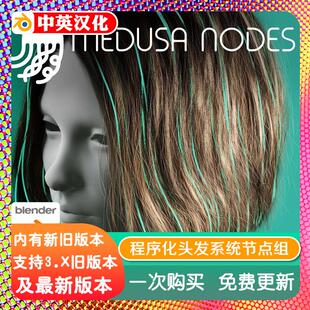 1.1.8 Nodes ****头发毛发系统卷发几何节点 Medusa blender插件