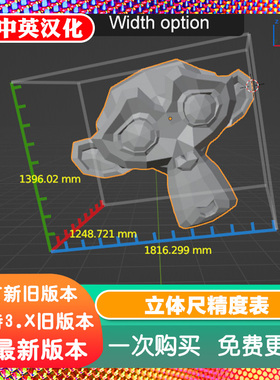 Blender插件 Dimensions Ruler + Precision Scaler 编辑模式测试