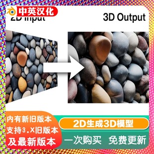 Blender插件 True Depth 1.42 AI真实深度2D图片自动生成3D模型