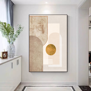 奶油风抽象装饰暖色系客厅挂画沙发背景墙极简艺术高级感玄关壁画