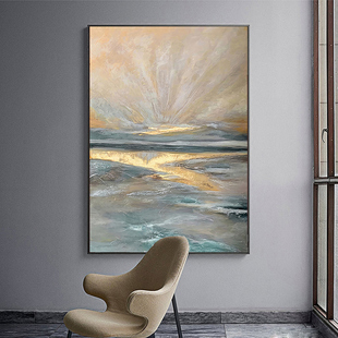 简约现代抽象客厅装饰画莫兰迪色酒店餐厅墙壁画海景高山玄关挂画