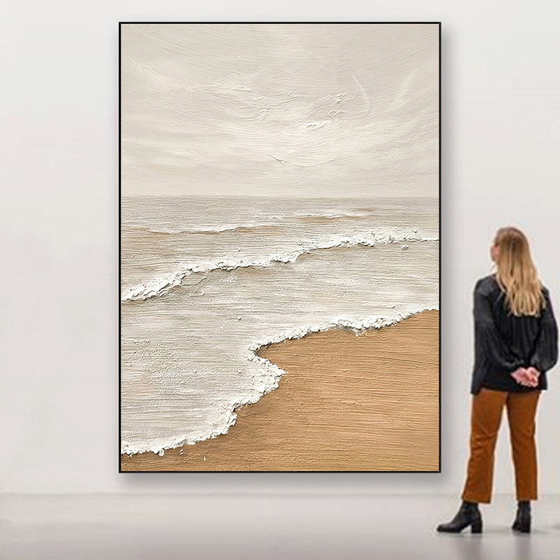 侘寂风艺术抽象客厅落地画沙发