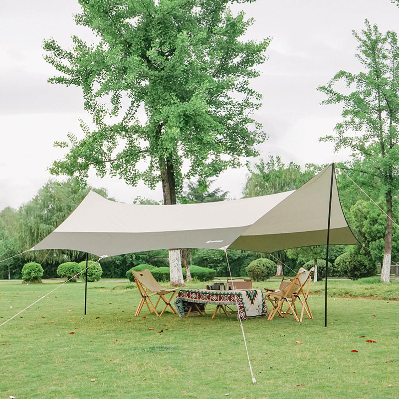 夏诺多吉户外露营八角大型天幕野营遮阳防雨布沙滩遮阳帐篷遮阳棚