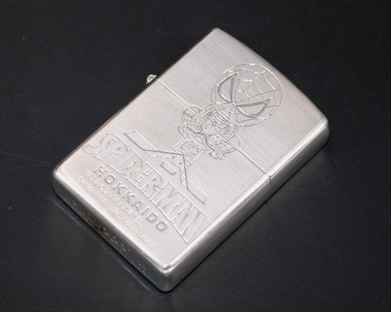 原装正品Zippo芝宝打火机-日韩收藏-2008年镀银蚀刻动漫蜘蛛侠
