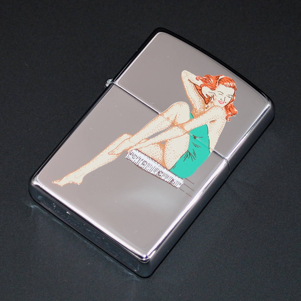 原装正品Zippo打火机-绝版收藏-1996年复古美女女郎
