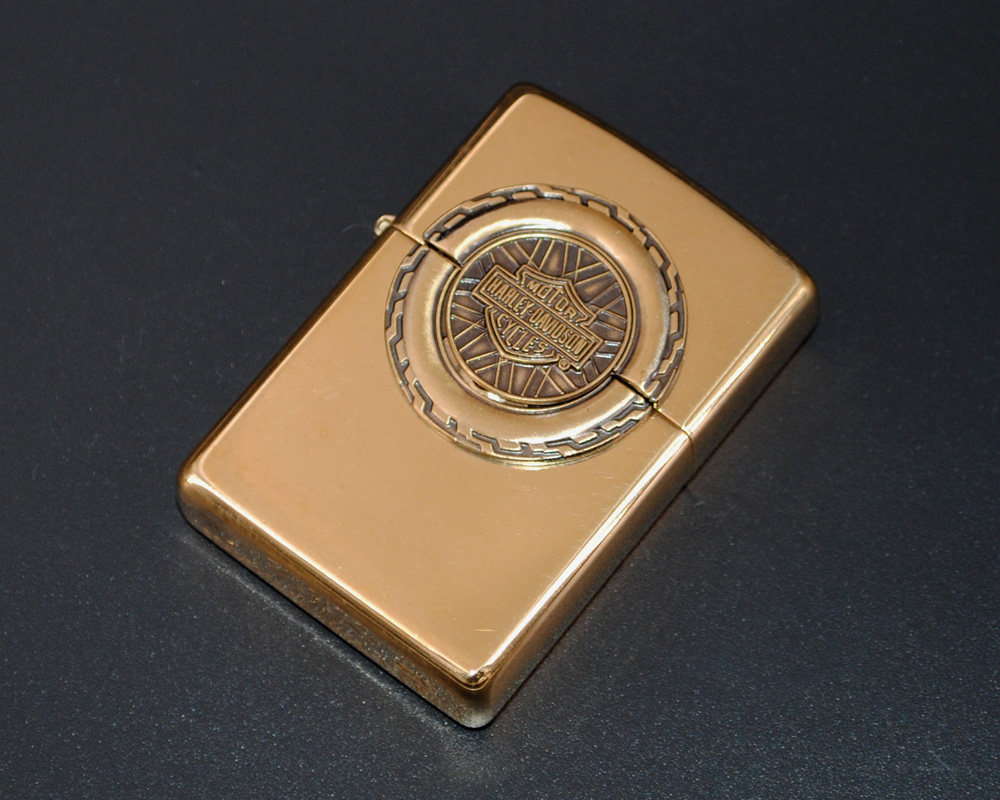 原装正品Zippo芝宝打火机-绝版收藏-1998年纯铜哈雷惊喜轮胎