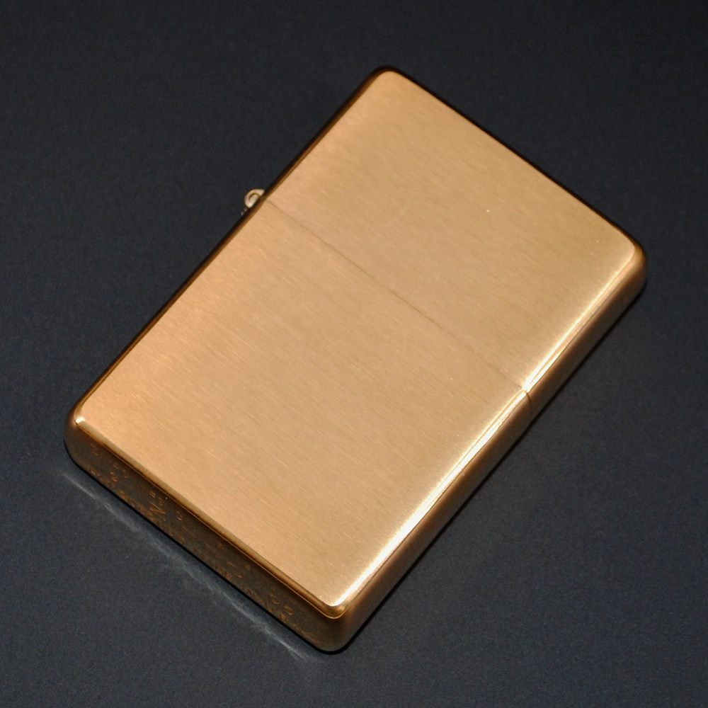 原装正品Zippo打火机-2005年纯铜1937复刻光板无切角专利号底