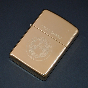 收藏 原装 绝版 Zippo打火机 1990年纯铜纪念底Zippo标志 正品