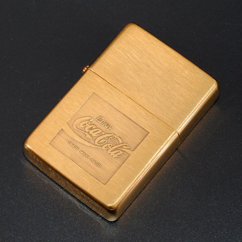 原装正品Zippo打火机-绝版收藏-1989年可口可乐联名纯铜纪念款
