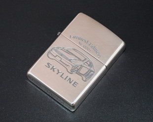 收藏 原装 绝版 Zippo打火机 2002年限量熏银日产SKYLINE汽车 正品