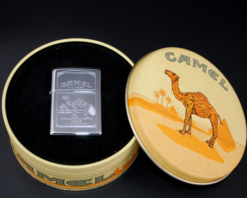 原装正品Zippo芝宝打火机-绝版收藏-1995-96年镀铬镜面双面骆驼机