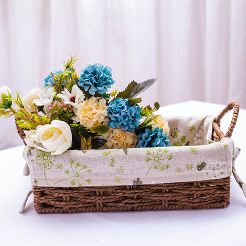 草编桌面零食干果糖盘收纳筐