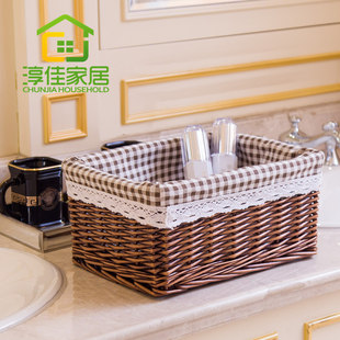 收纳筐藤编收纳篮竹编收纳筐柳编收纳盒淳佳家居桌面收纳盒
