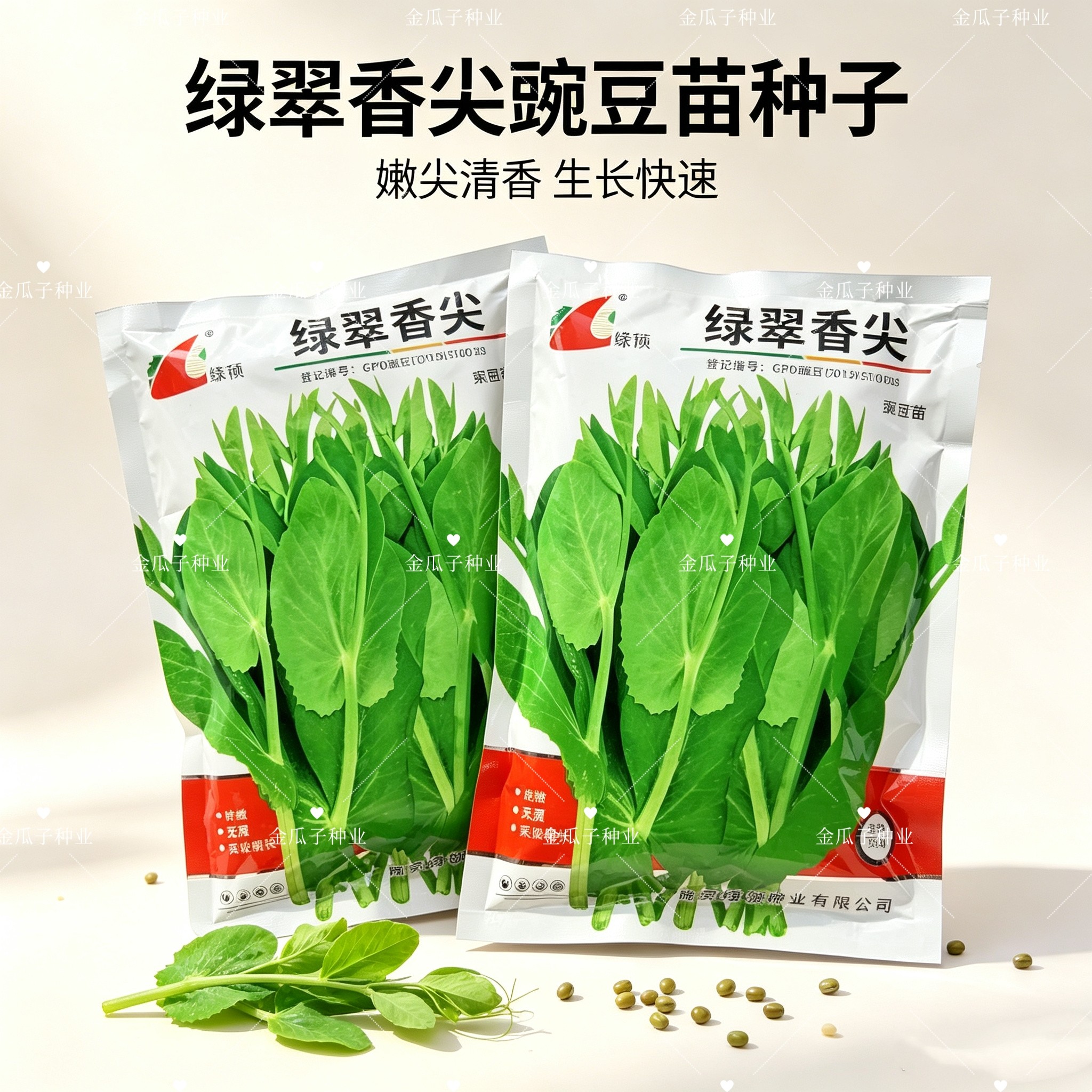 绿领绿翠香尖无须豌豆苗清香脆嫩高产抗病播种籽无须豌豆尖种子