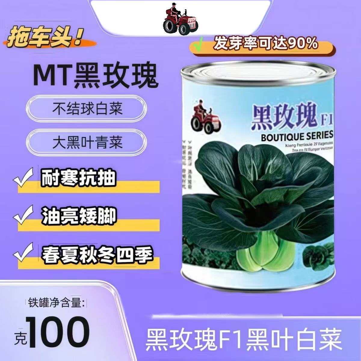 拖车头黑玫瑰青梗菜种子耐寒黑叶油菜籽阳台盆栽四季播矮脚蔬菜种