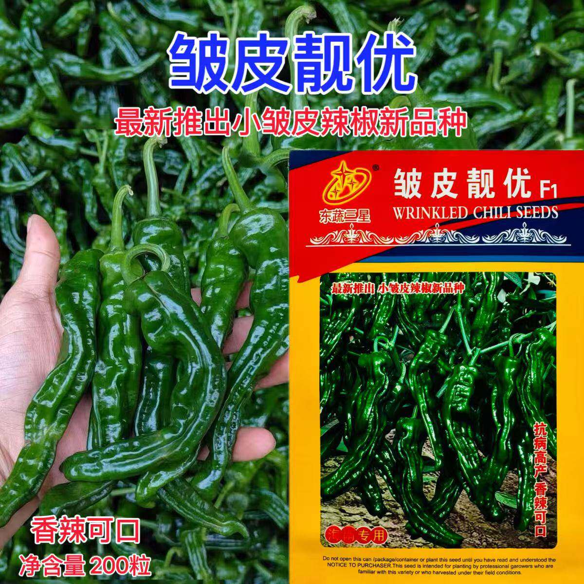 皱皮靓优辣椒种子超辣皱皱皮辣椒种籽春秋播种四季蔬菜