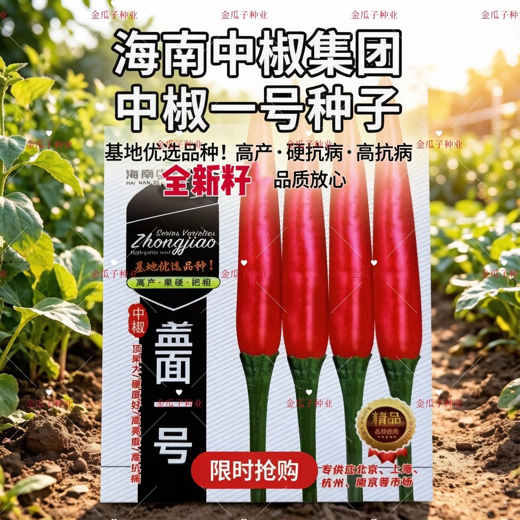 盖面一号朝天椒种子中晚熟大果抗性强果硬正品进口盖面一号辣椒籽
