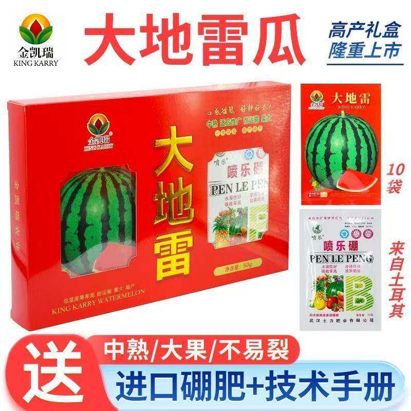 大地雷西瓜种子套装超甜大果特大少籽高产中熟麒麟瓜地雷王