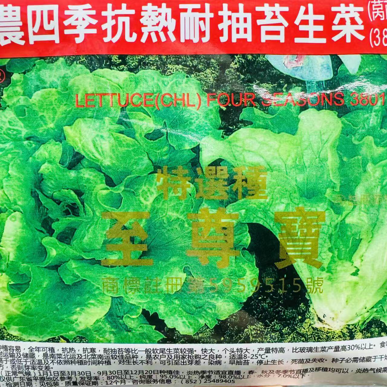 蔡兴利益农至尊宝种子益农四季抗热耐抽苔生菜春夏秋季种孑进口