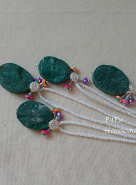 扑扑制物【步步飞花】孤品原创设计天然石复古项链小众个性特别