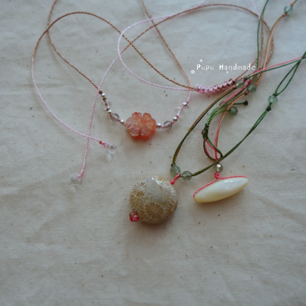 PUPU制物/天然石孤品款系列/唯美太阳石珊瑚玉项链百搭精致,饰品/流行首饰/时尚饰品新,银饰项链,淘宝优惠券,粉丝福利购,淘宝优惠卷