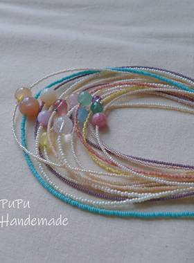 扑扑设计原创天然石减龄百搭项链