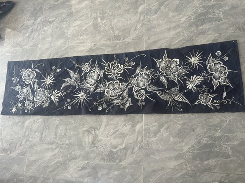 民族风衣服百褶裙老绣片手工布料土布云肩围腰苗族服饰蜡染条092