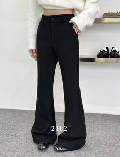 复古加绒加厚卫裤微喇休闲裤欧洲站2026冬装新款欧货女装喇叭裤潮