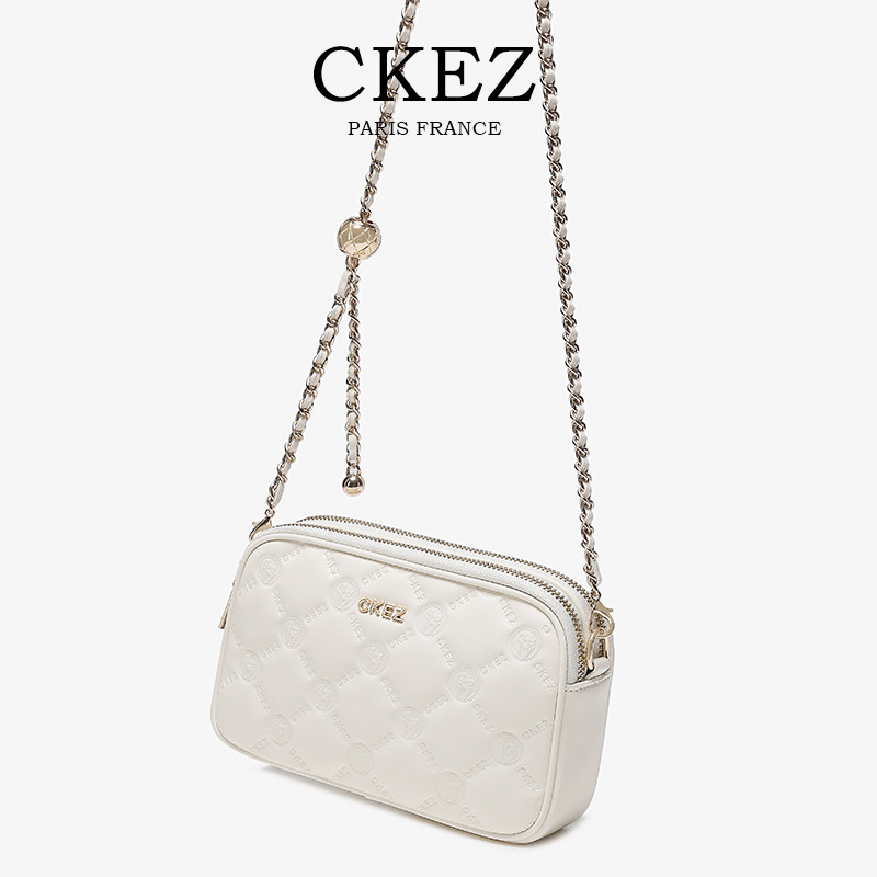 CKEZ正品小众轻奢撞色链条包包女2026新款小方包高级感单肩斜挎包,箱包皮具/热销女包/男包,小方包,淘宝优惠券,粉丝福利购,淘宝优惠卷
