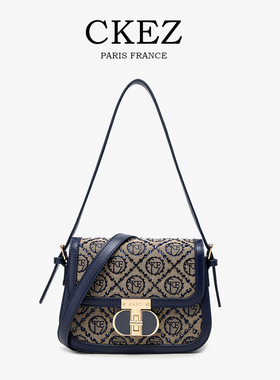 CKEZ正品包包女式2024新款斜跨包真皮女包秋冬季高级感斜跨小方包