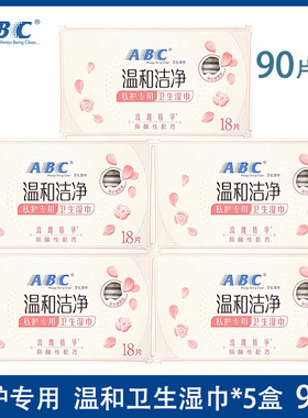ABC卫生湿巾 私处护理湿纸巾R01*5盒房事 隐私部位 洁阴 私处清洁