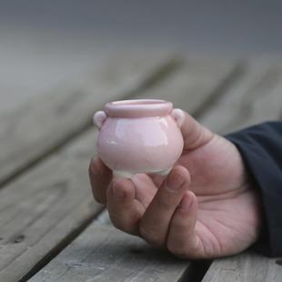 多肉小花盆拇指盆陶瓷粗陶开片冰裂纹迷你控型水草鱼缸可泡水花器