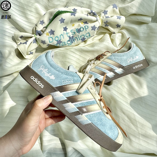 球鞋定制 Adidas/阿迪达斯 Neo蓝调苏打高级小众德训女子百搭板鞋
