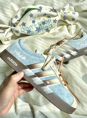 球鞋定制 Adidas/阿迪达斯 Neo蓝调苏打高级小众德训女子百搭板鞋