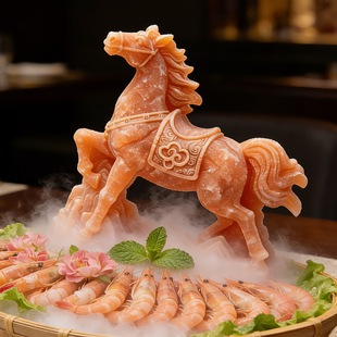 纵马江山冰雕硅胶模马到成功巧克力翻糖刺身冷盘高级摆盘冰雕磨具