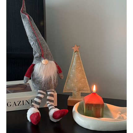 SilentWind寂风圣诞节氛围摆件圣诞老人地精玩偶圣诞树组合装饰品