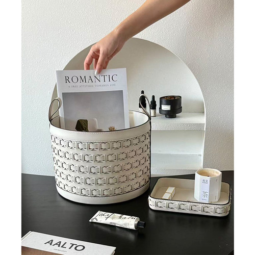 高颜值手工编织杂物收纳提篮