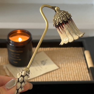 SilentWind寂风欧式 饰 复古珐琅彩香薰蜡烛灭烛铃灭烛罩手持长柄装