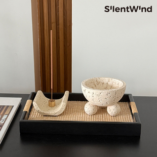 SilentWind寂风简约水泥石香薰蜡烛杯DIY室内卧室香薰蜡晶石容器