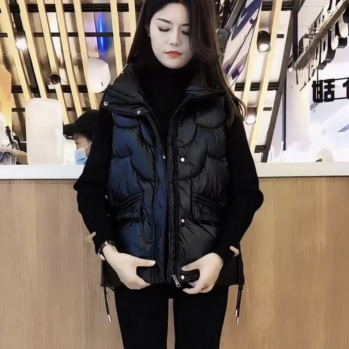 亮面免洗坎肩宽松马夹女背心外套